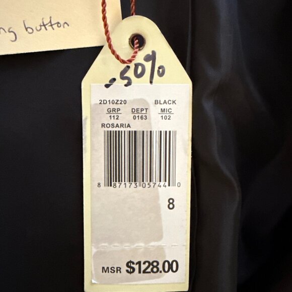 NWT M.S.S.P. Elegant Black Blazer with Satin Lapel Size 8 - Picture 2 of 5